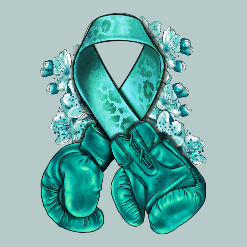 Teal Ribbon With Boxing Gloves Heavy Core Tee by NancyCooperArtShop | Teevron