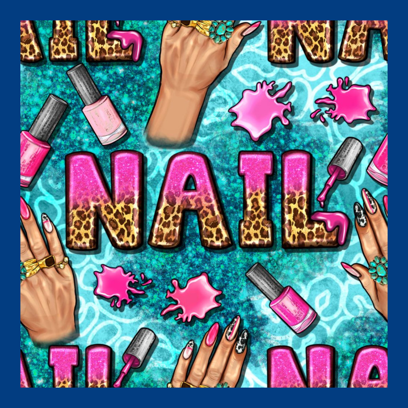 Nail Art Hands And Polish With Turquoise Leopard And Glitter Seamless  Premium Sweatshirt by BundleAndBundleShop | Teevron