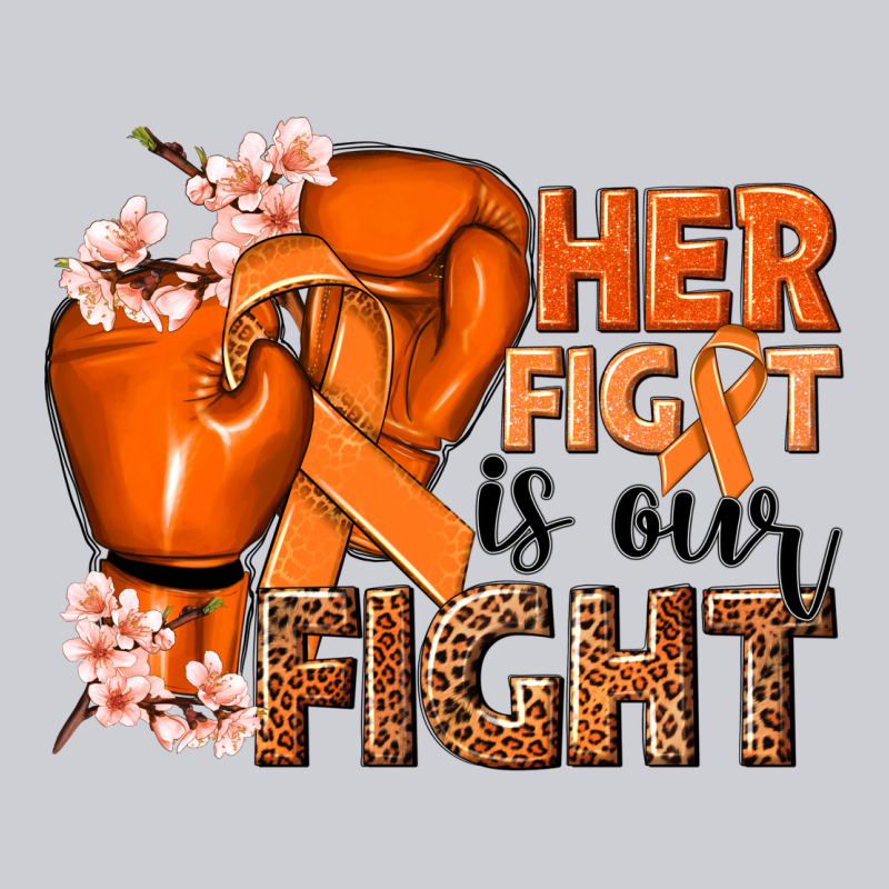 Her Fight Is Our Fight Kidney Cancer Orange Ribbon Heavyweight Sweatshirt by NancyCooperArtShop | Teevron