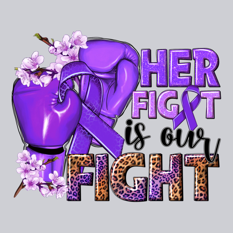 Her Fight Is Our Fight Purple Ribbon Heavyweight Sweatshirt by NancyCooperArtShop | Teevron