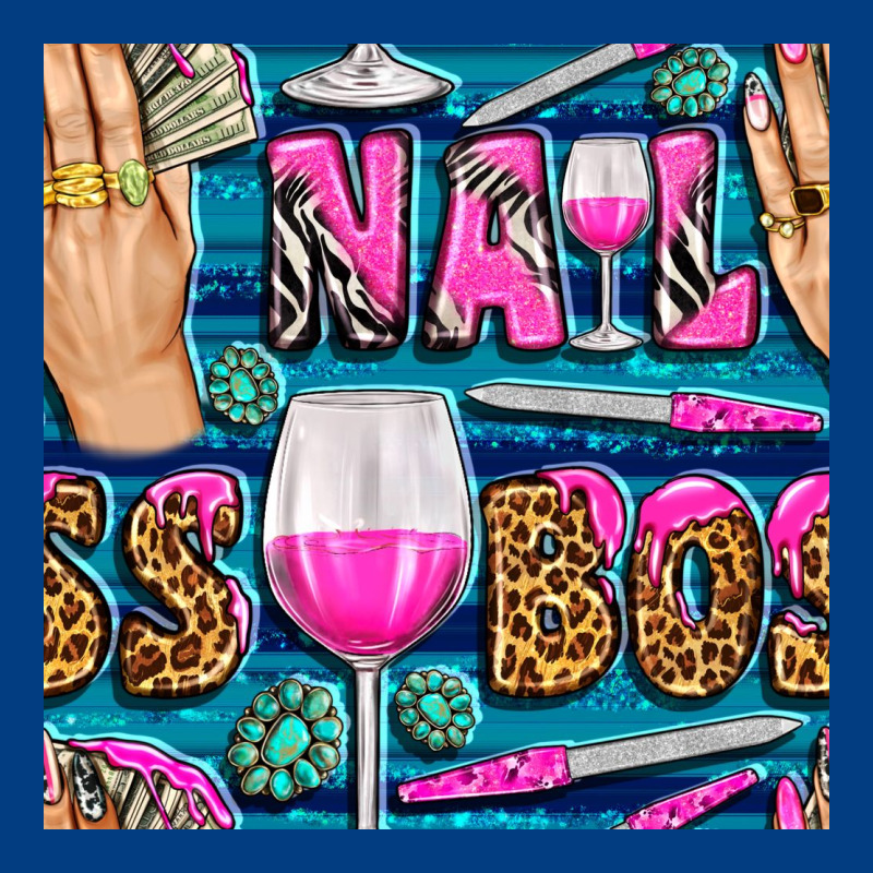 Nail Boss Money Hand And Wine With Gemstone Leopard And Zebra Seamless Premium Sweatshirt by BundleAndBundleShop | Teevron