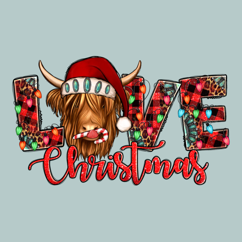 Love Christmas Highland Cow And Turquoise Gemstone Heavy Core Tee by Jasminsmagicworld | Teevron