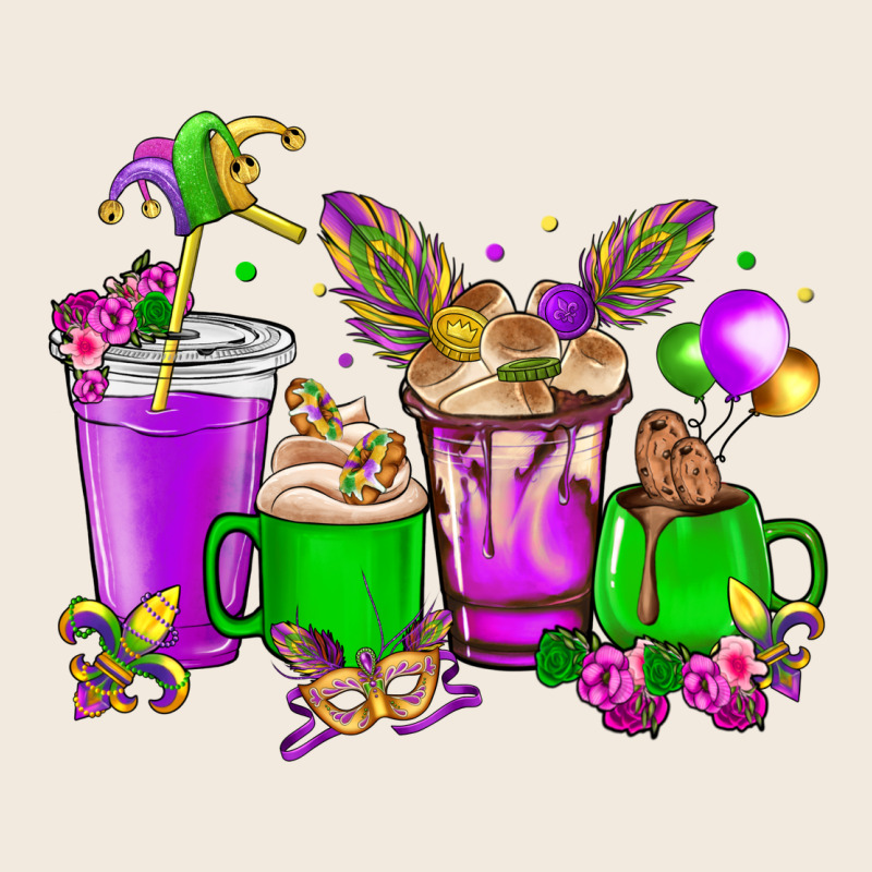 Mardi Gras Coffee Cups Zipper Hoodie by HowdyJamesFarm | Teevron
