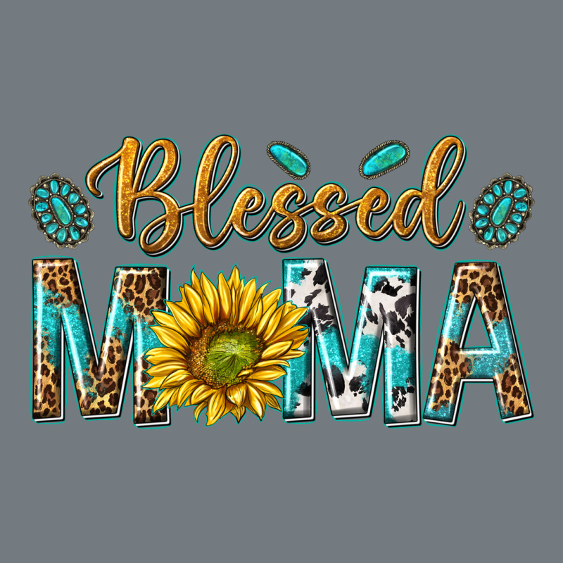 Western Blessed Mama With Leopard And Sunflower Heavyweight Sweatshirt by texasbilliewilder | Teevron