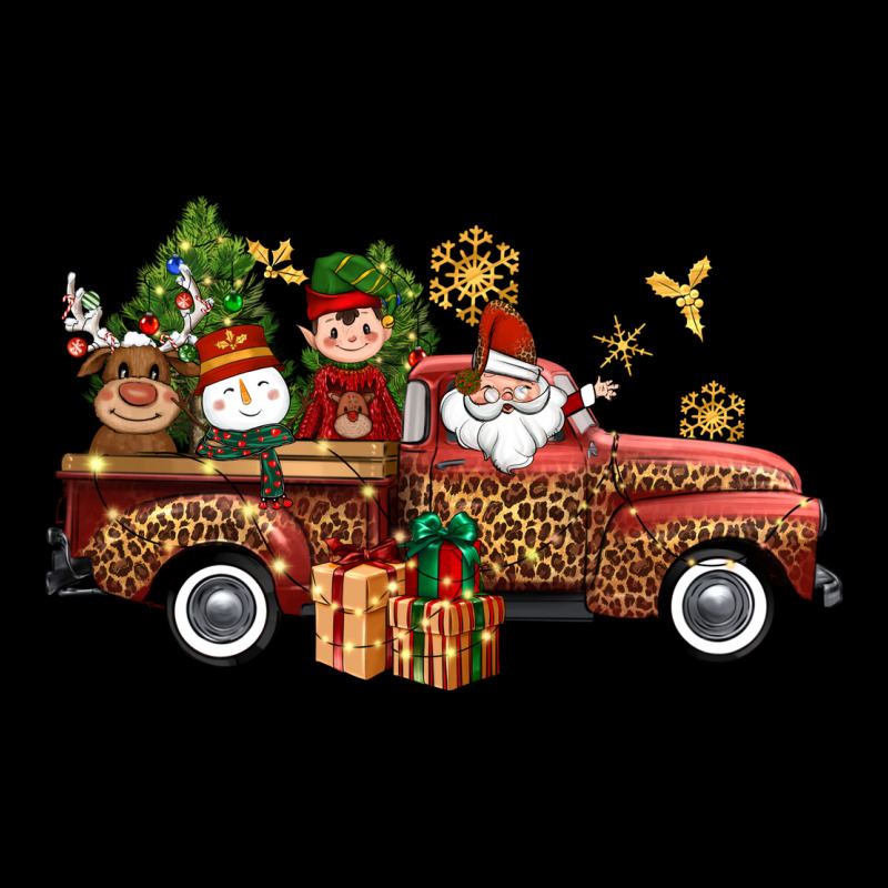 Christmas Truck Elf Santa Snowman Reindeer Ladies Tee by NancyCooperArtShop | Teevron