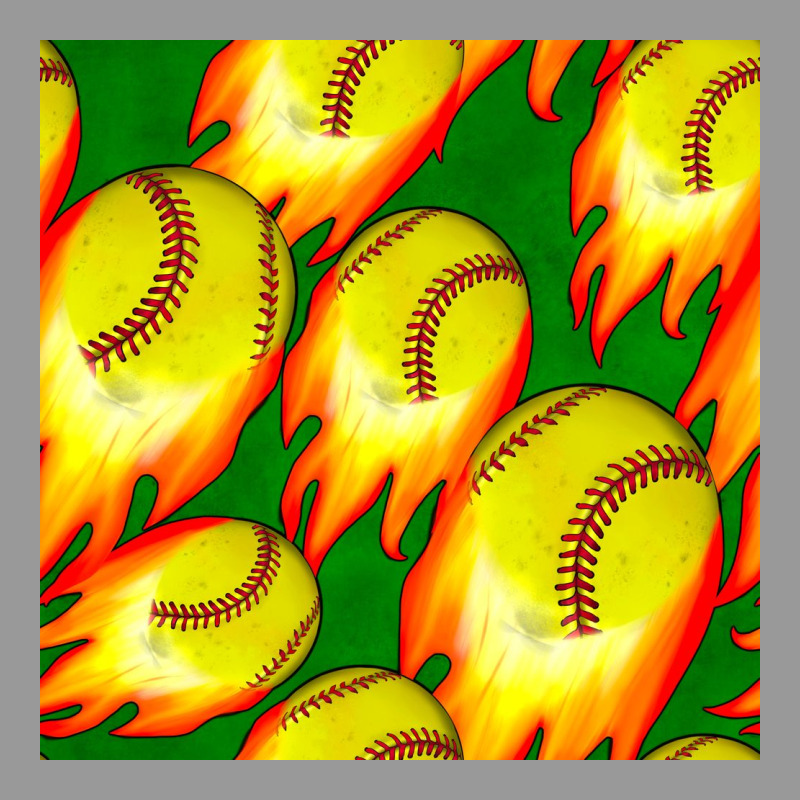 Softball Fire Ball Seamless Pattern Vintage Hoodie by BundleAndBundleShop | Teevron