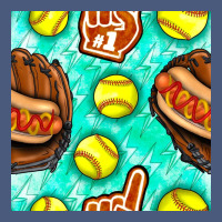Softball Glove And Hotdog Seamless Pattern Vintage Hoodie | Teevron