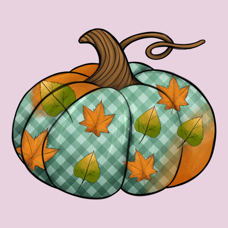Blue Plaid Autumn Pumpkin Ladies Tee by Jasminsmagicworld | Teevron
