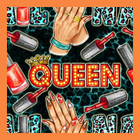 Nail Queen Hand And Polish With Lights And Leopard Seamless Pattern Bb Premium Sweatshirt | Teevron