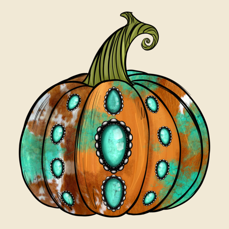 Western Cowhide Turquoise Pumpkin Ladies Tee by Jasminsmagicworld | Teevron