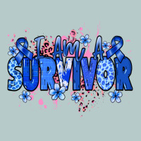 I Am A Survivor Colon Cancer Blue Ribbon Heavy Core Tee | Teevron