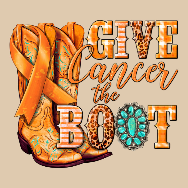 Give Cancer The Boot Kidney Cancer Orange Ribbon Heavyweight Sweatshirt by NancyCooperArtShop | Teevron
