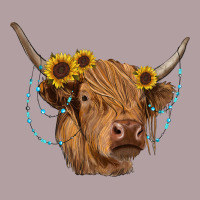 Highland Cow With Sunflowers Turquoise Vintage Hoodie | Teevron