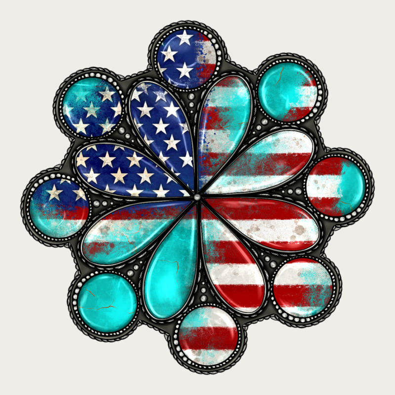 American Flag Turquoise Gemstone 4th Of July Zipper Hoodie by CowGirlArtShop | Teevron