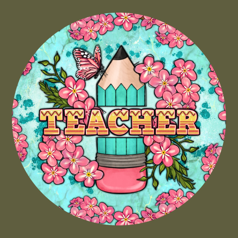 Teacher Floral Pencil Round Earring Vintage Tee by BundleAndBundleShop | Teevron