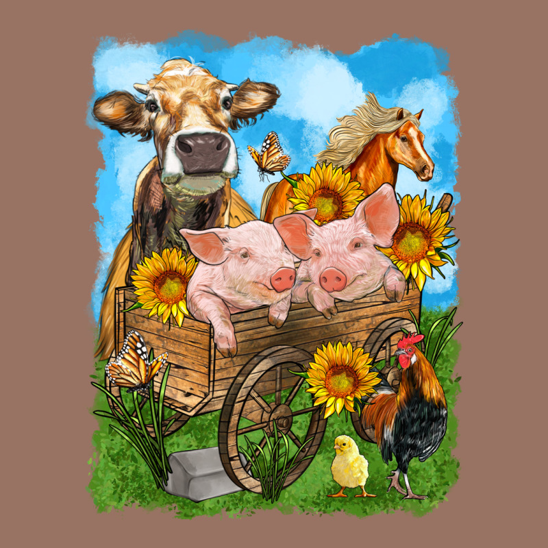 Farm Animals Wagon Olivia Premium Hoodie by OliviaCreatesArt | Teevron