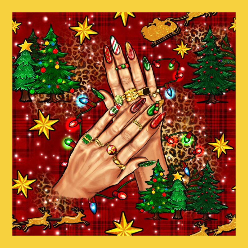 Christmas Nails And Trees With Leopard And Plaid Seamless Pattern Bbs Premium Sweatshirt by BundleAndBundleShop | Teevron