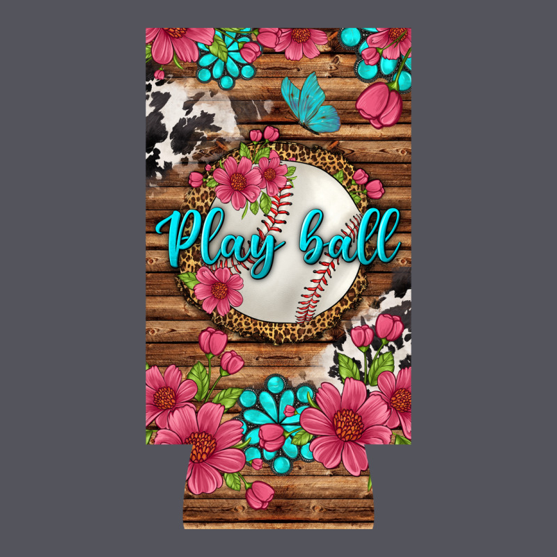 Play Ball Baseball With Pink Flowers 12 Oz Slim Can Cooler Vintage Hoodie by BundleAndBundleShop | Teevron