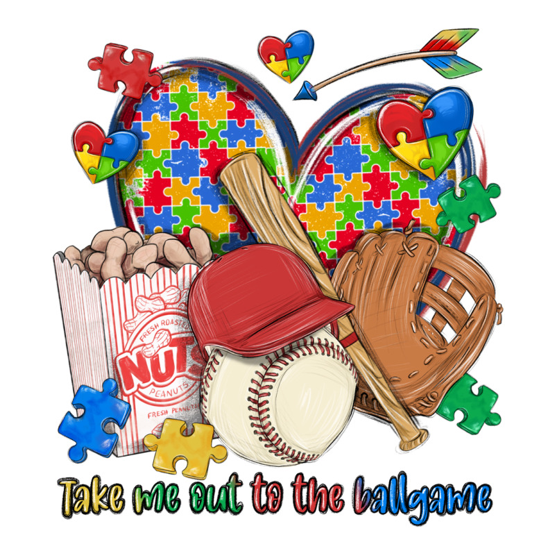 Take Me Out To The Ballgame  Autism Baseball Premium Tee by MaliasSmallBusiness | Teevron