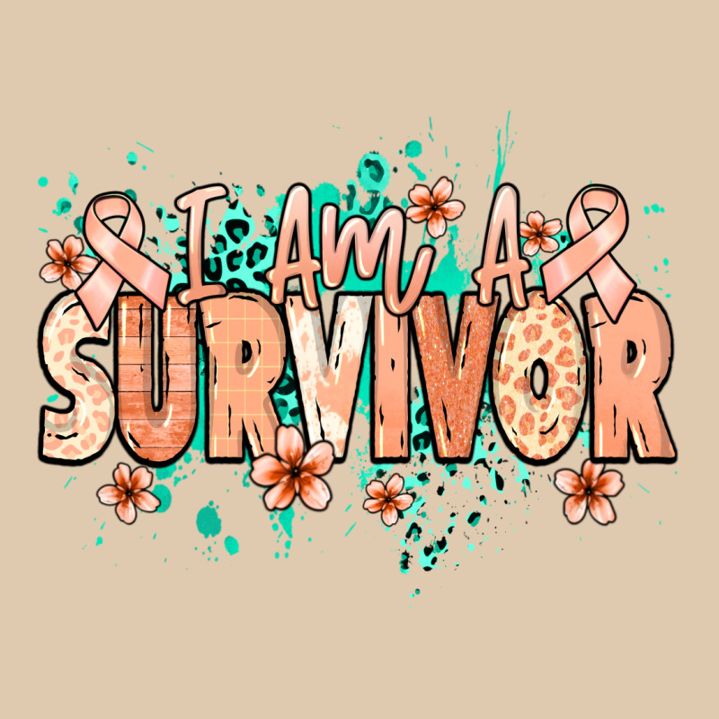 I Am A Survivor Peach Ribbon Heavyweight Sweatshirt by NancyCooperArtShop | Teevron