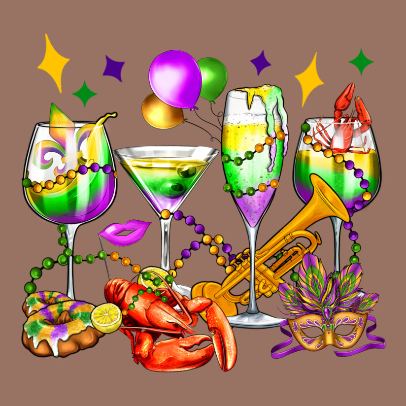 Mardi Gras Wine Glasses Olivia Premium Hoodie by OliviaCreatesArt | Teevron
