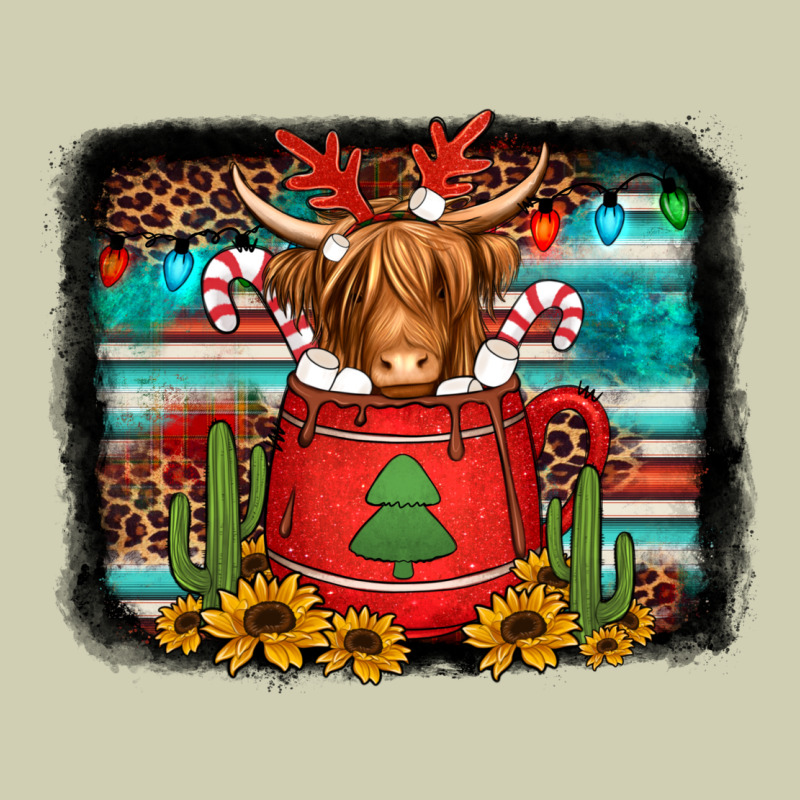 Hot Coco Christmas Highland Cow With Background Heavy Core Tee by Jasminsmagicworld | Teevron