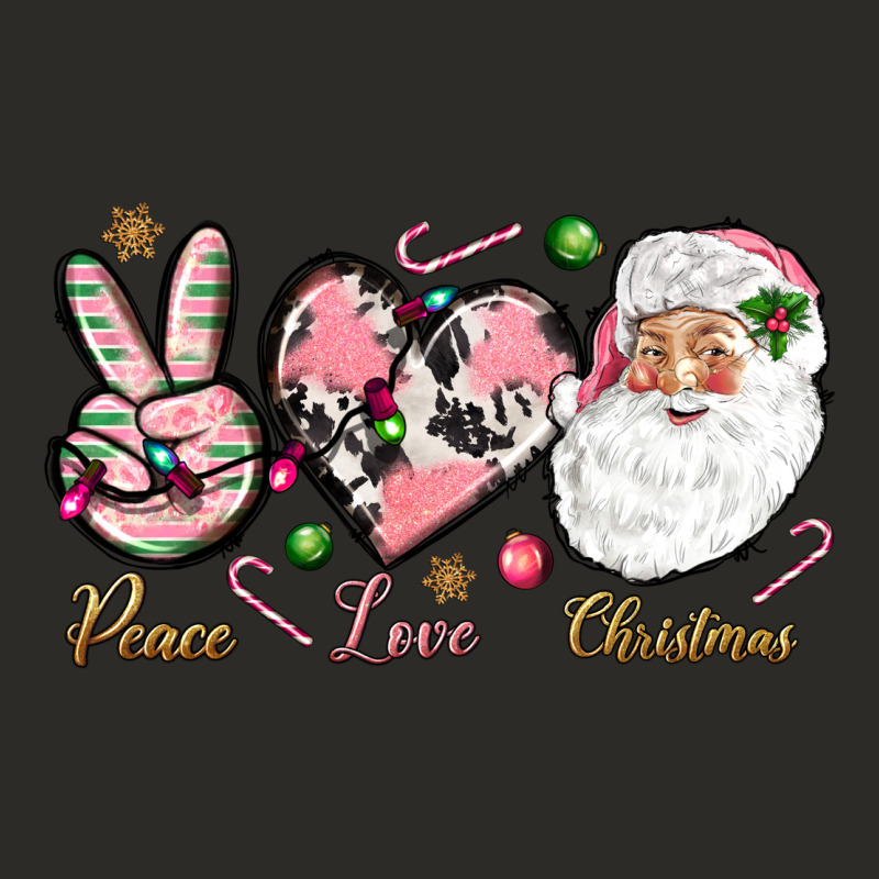 Pink Peace Love Christmas Heavy Core Tee by NancyCooperArtShop | Teevron