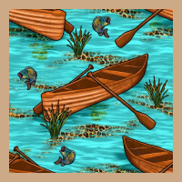 Lake Canoe And Fish With Reeds And Leopard Seamless Pattern Bbs Vintage Hoodie | Teevron