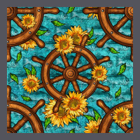 Lake Boat Rudder And Sunflowers Seamless Pattern Vintage Hoodie | Teevron