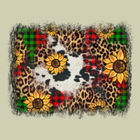 Distressed Christmas Sunflowers Leopard Cowhide Background Heavy Core Tee | Teevron
