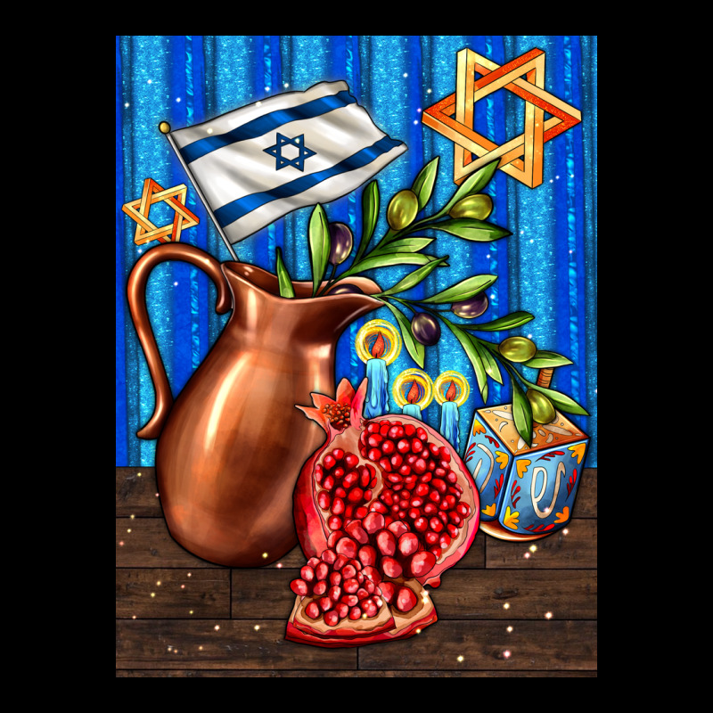 Hanukkah Table With Oil Pitcher Heavy Core Tee by AdoDesignShop | Teevron