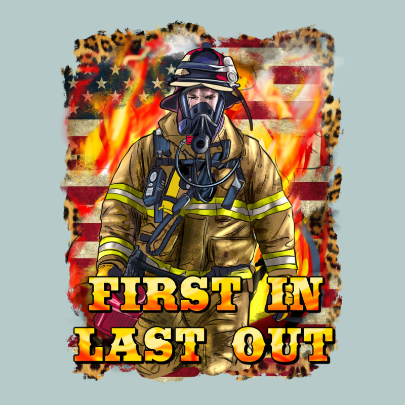 First In Last Out Firefighter Heavy Core Tee by LillyAllenDesigns | Teevron