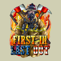 First In Last Out American Firefighter Heavy Core Tee | Teevron