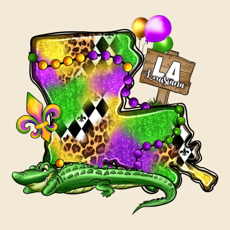 Louisiana Map Alligator Mardi Gras Olivia Premium Hoodie by OliviaCreatesArt | Teevron