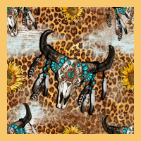 Western Bull Skull And Sunflowers With Leopard Seamless Pattern Vintage Hoodie | Teevron