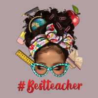 Afro Messy Bun Best Teacher With Leopard Glasses Bbs Vintage Hoodie | Teevron