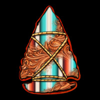 Turquoise Serape Tooled Leather Arrowhead Ladies Tee | Teevron