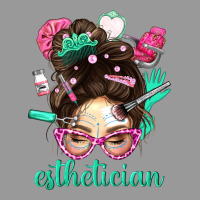 Esthetician Messy Bun With Pink Leopard Glasses Bbs Vintage Hoodie | Teevron
