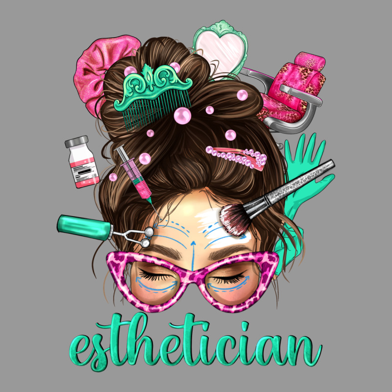 Esthetician Messy Bun With Pink Leopard Glasses Bbs Vintage Hoodie by BundleAndBundleShop | Teevron