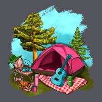 Glamping Camp And Pink Tent Vintage Hoodie | Teevron