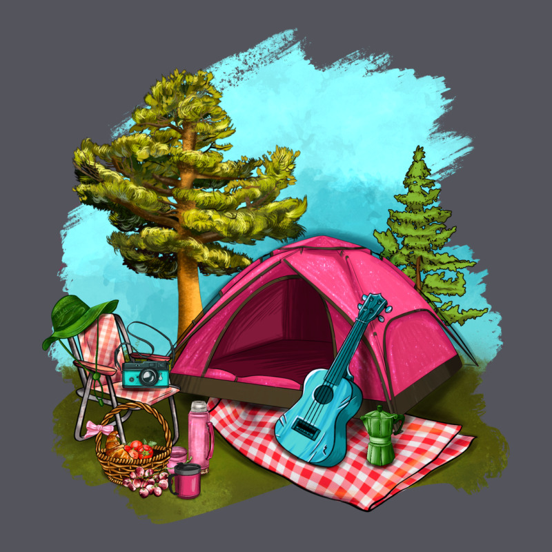 Glamping Camp And Pink Tent Vintage Hoodie by BundleAndBundleShop | Teevron