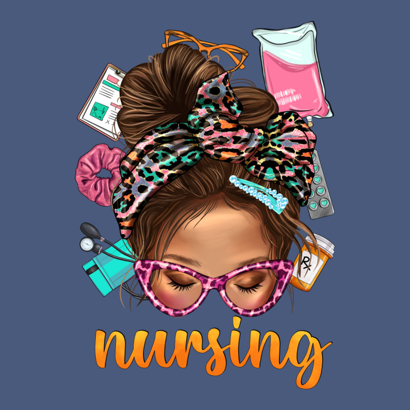 Messy Bun Nursing With Leopard Glasses Bbs Vintage Hoodie by BundleAndBundleShop | Teevron