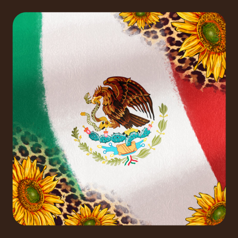 Mexican Flag Sunflowers And Leopard Coaster Heavy Core Tee by Jasminsmagicworld | Teevron