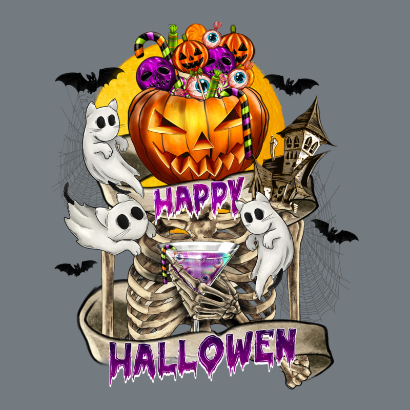 Happy Halloween With Skeleton Heavyweight Sweatshirt by texasbilliewilder | Teevron