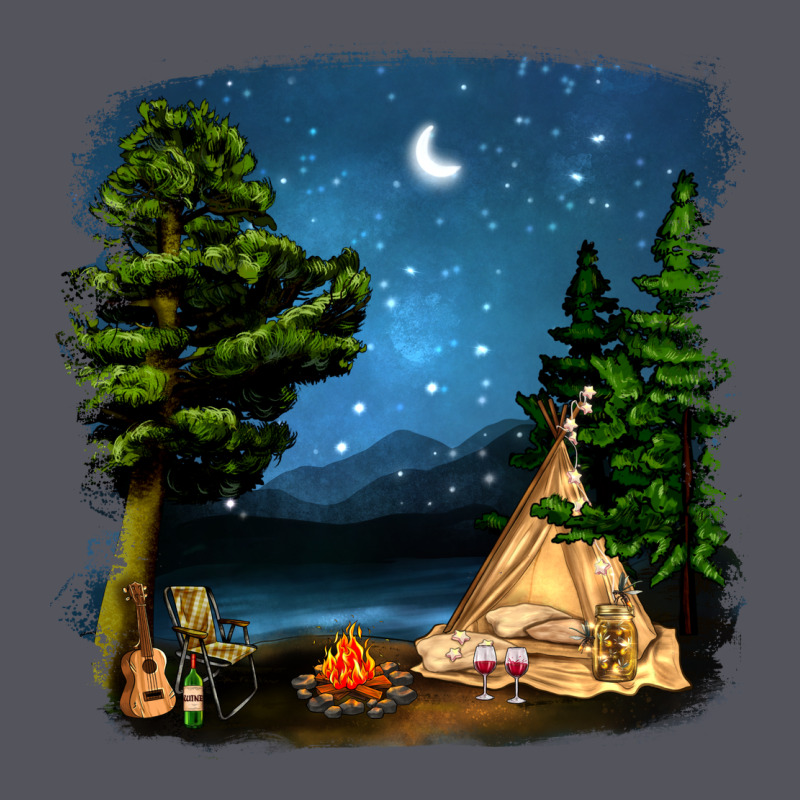 Night Glamping Camp With Wine Vintage Hoodie by BundleAndBundleShop | Teevron
