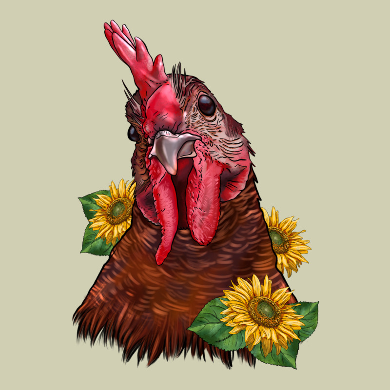 Rooster Sunflower Heavy Core Tee by BarkalooDesign | Teevron