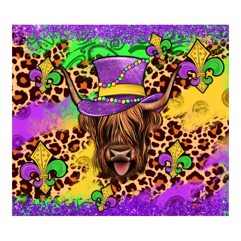 Highland Cow Mardi Gras Tumbler Premium Tee by JahusDesignShop | Teevron