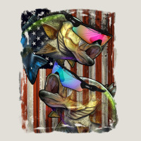American Flag With Bass Fish Heavy Core Tee | Teevron
