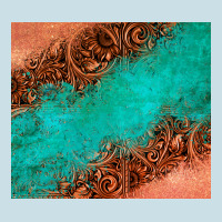 Leather Turquoise Glitter Tumbler Ladies Tee | Teevron