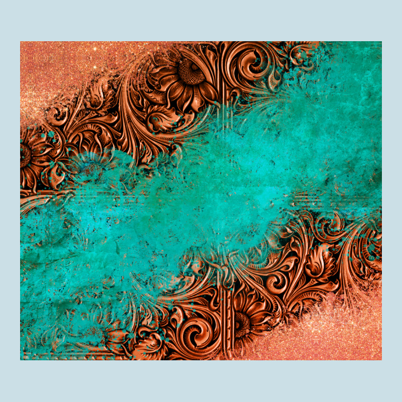 Leather Turquoise Glitter Tumbler Ladies Tee by Jasminsmagicworld | Teevron